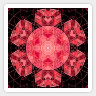 Mosaic Mandala Flower Pink and Black Sticker